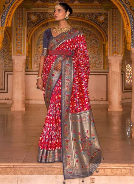 Dark Red Colour Patola Paithani Rewaa New Latest Designer Festive Wear Saree Collection 496 C